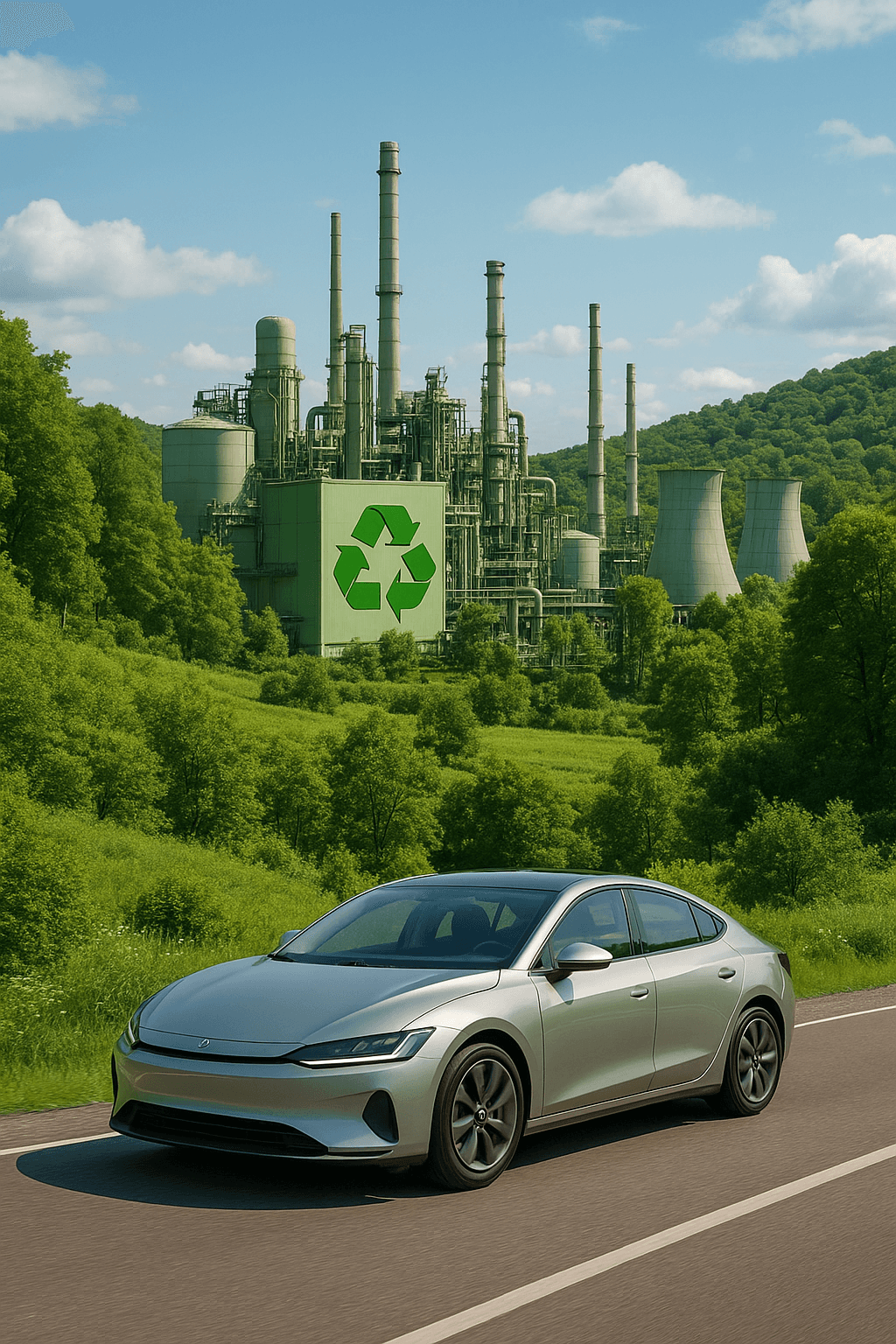 Car with recycling facility
